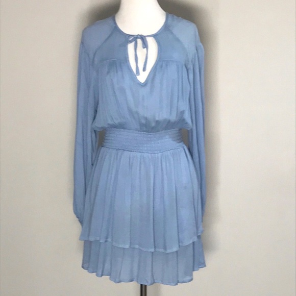 Style Rack Women’s Baby Blue Long Sleeve Blouson Mini Dress Size Small - Picture 1 of 8
